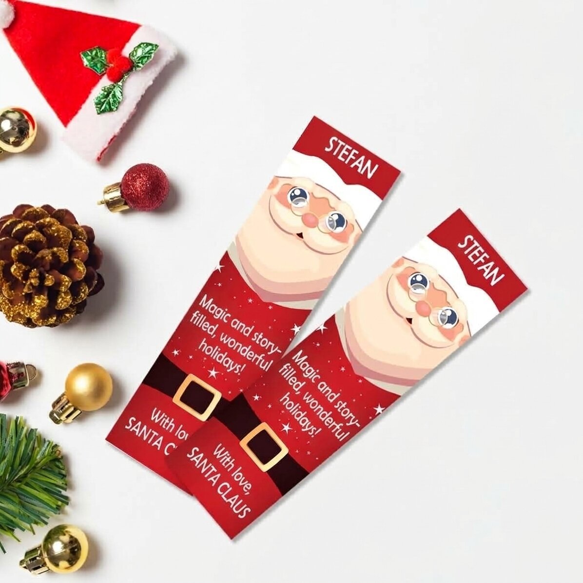 Personalised bookmark with text - With love, Santa Claus