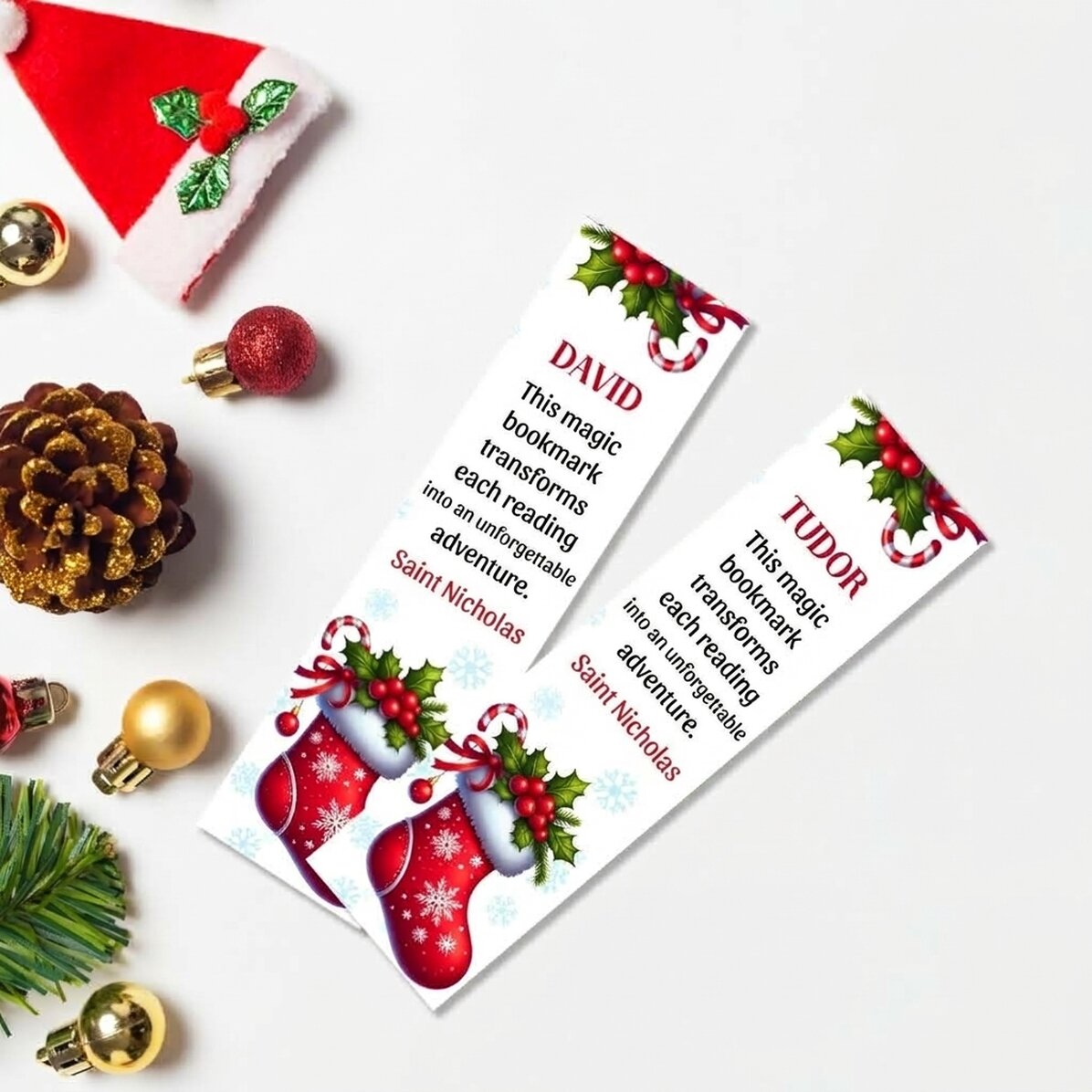 Personalised bookmark with text - With love, Father Christmas
