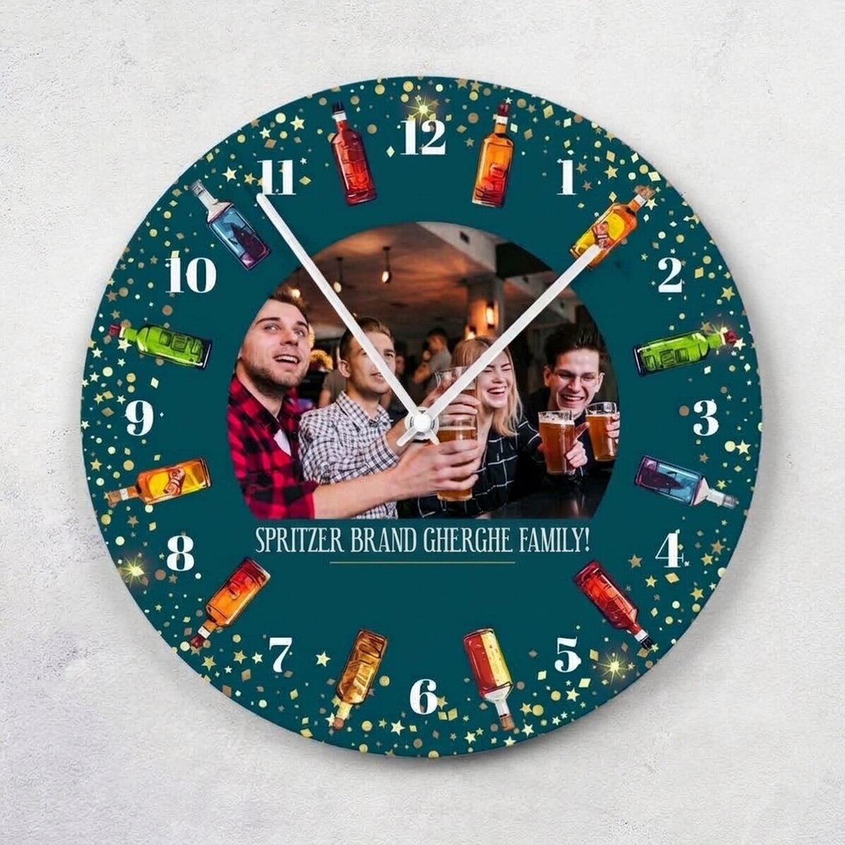 Personalised clock with text and photo - Spirit Hour