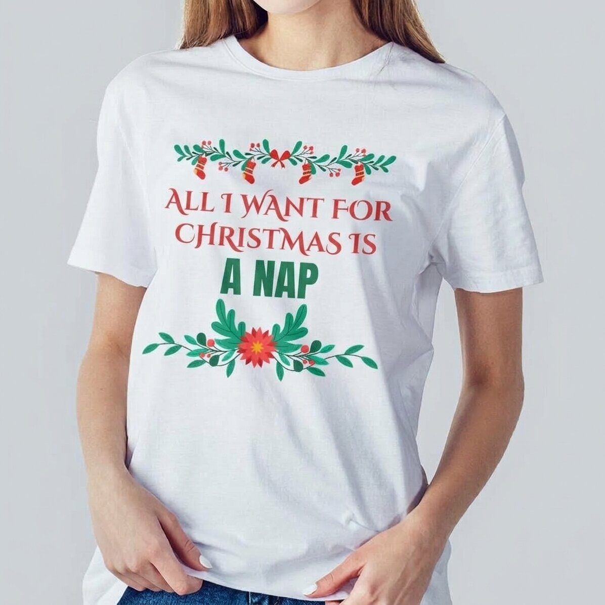 Custom cotton T-shirt with text - Christmas Wish