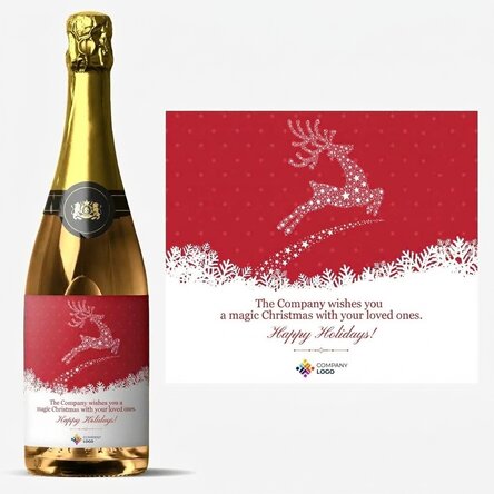 Personalised sparkling wine with logo and message - The Magic of Christmas