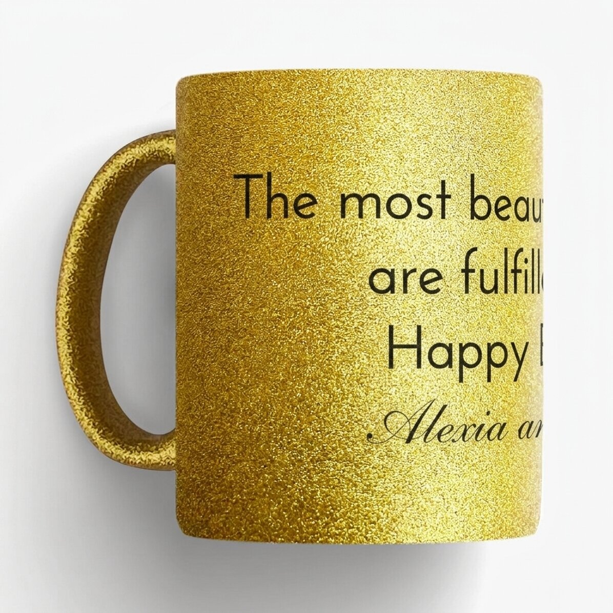 Personalised mug with text