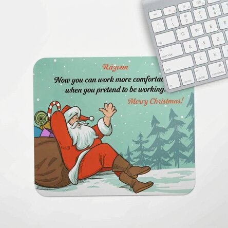 Personalised mouse pad with text - Merry Christmas!