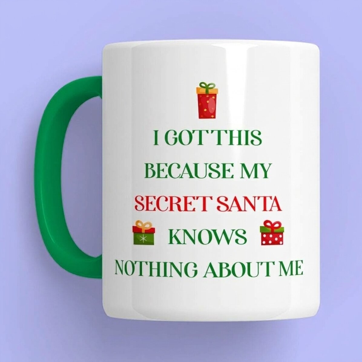 Personalised mug with text - Secret Santa