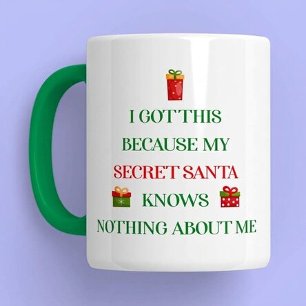 Personalised mug with text - Secret Santa