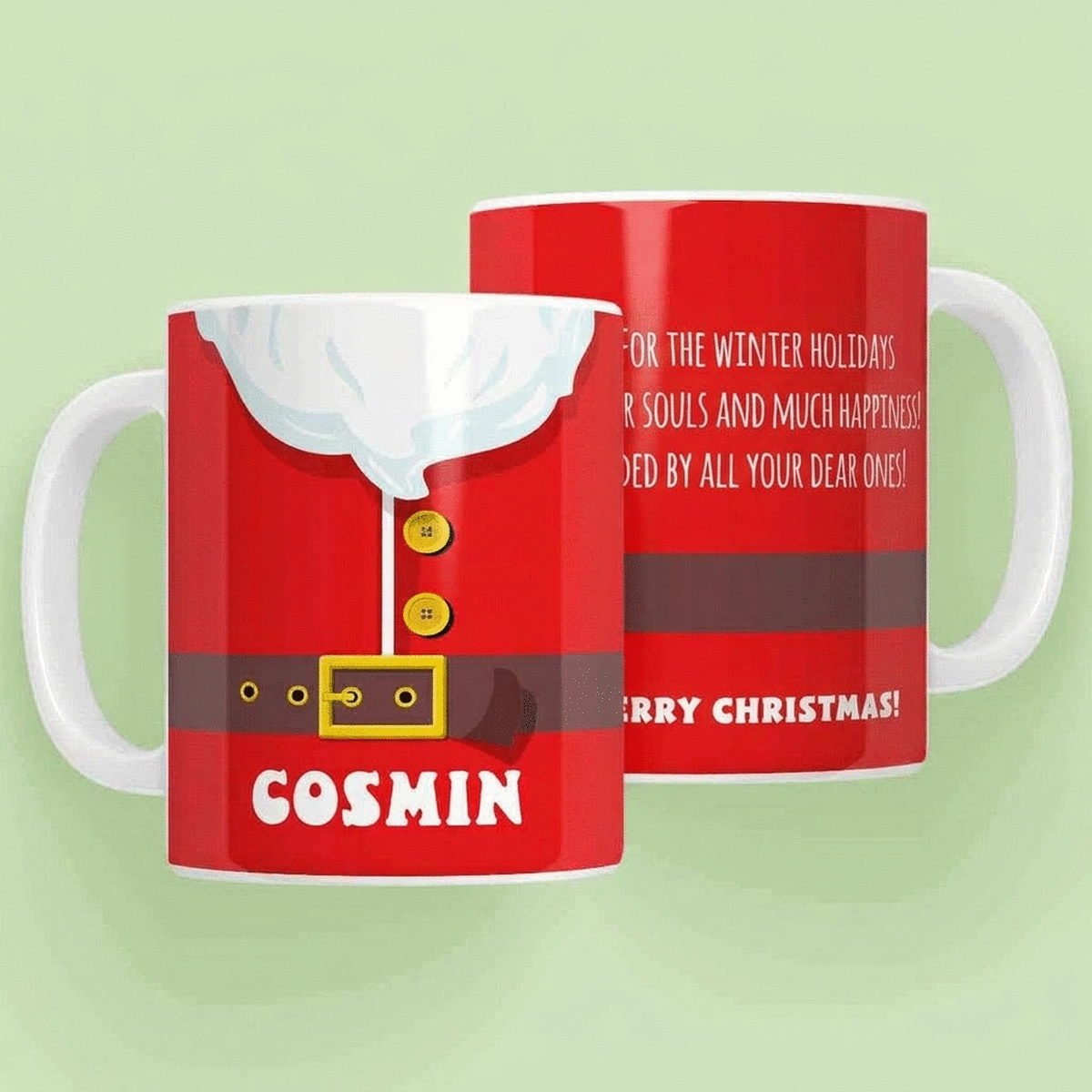 Personalised mug with message - Santa