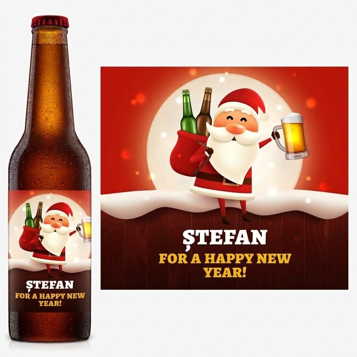 Personalised beer with text - Happy New Beer