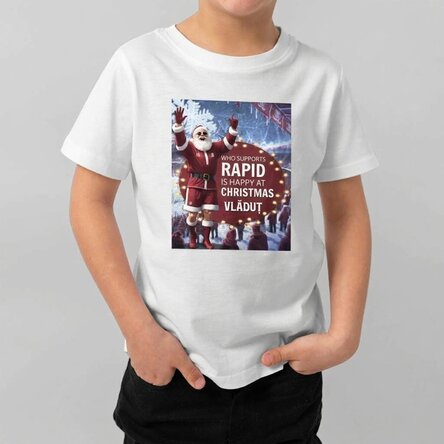 FC Rapid customised cotton T-shirt for children with text - The Joy of Christmas