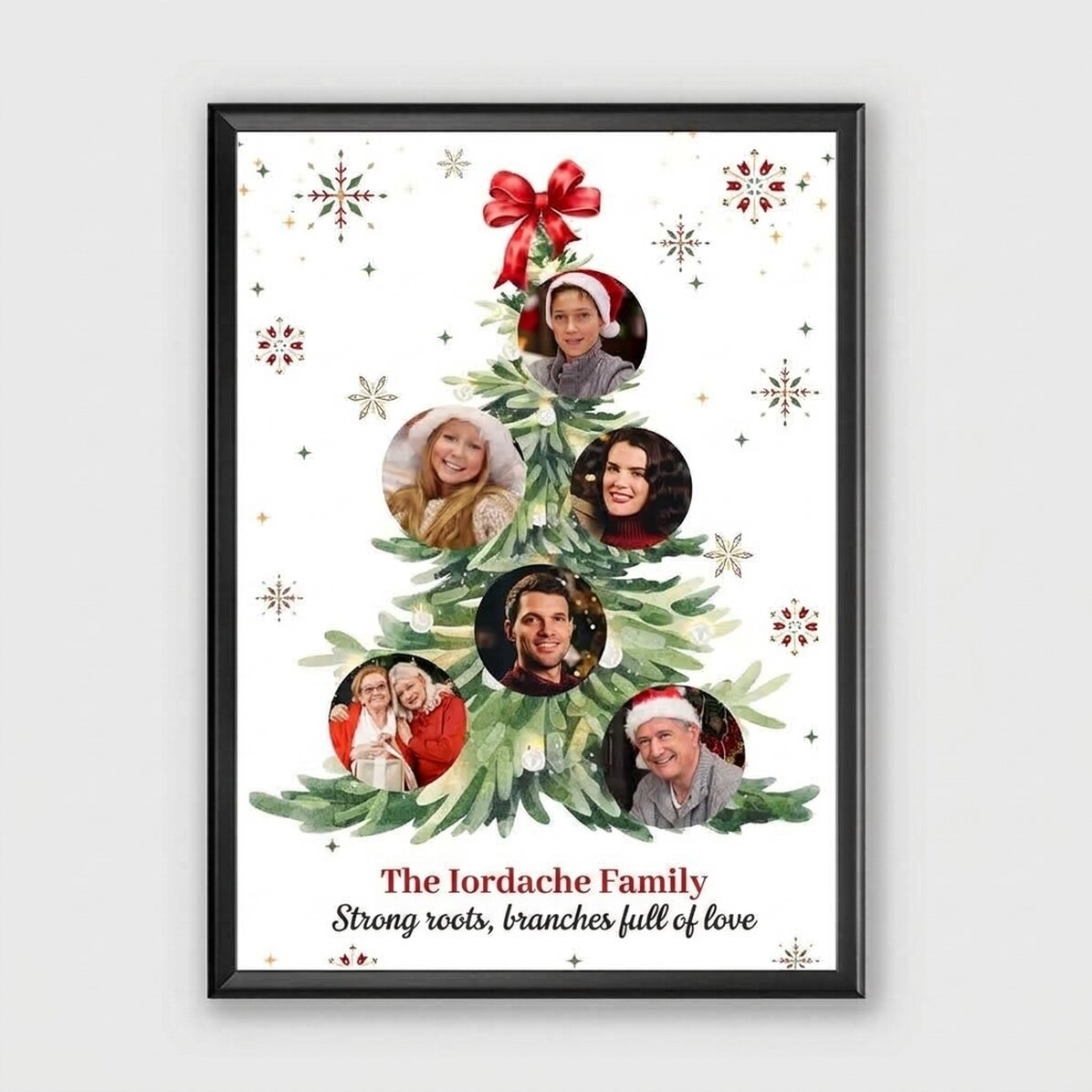 Personalised canvas with 6 photos and text - Christmas tree with memories