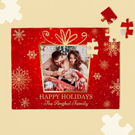 Personalised puzzle with a photo and text - Christmas gift