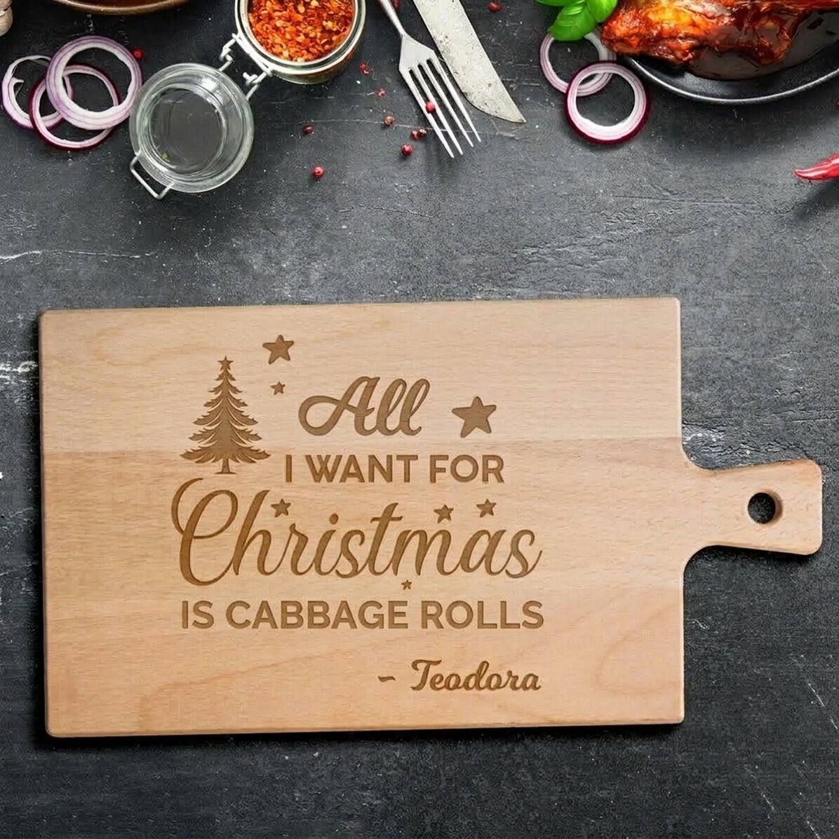 Premium customised chopper with handle - Merry Christmas