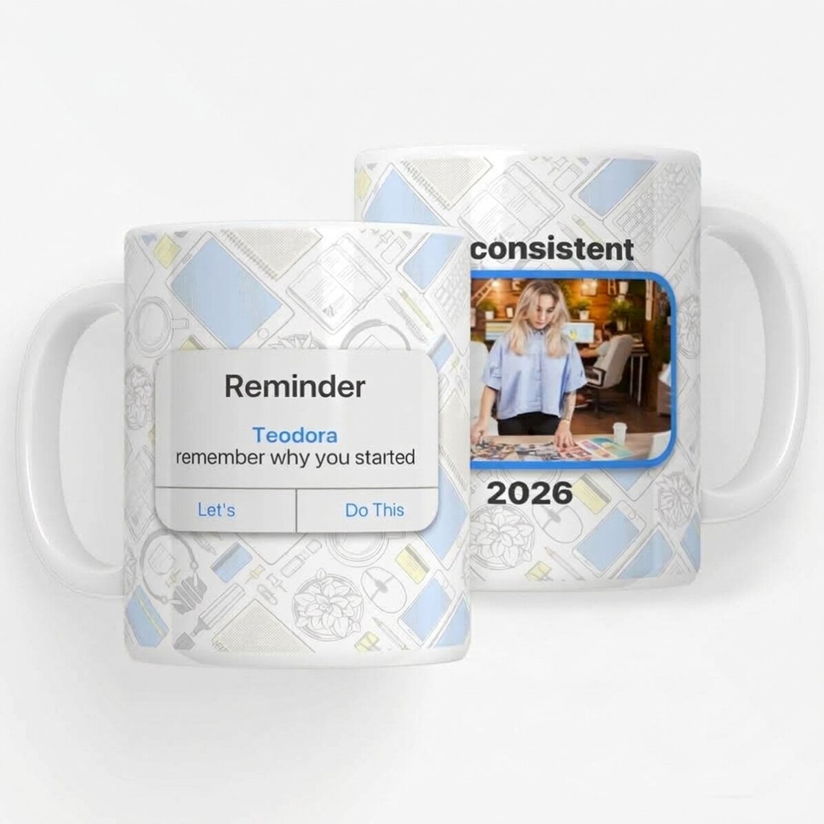 Personalised mug with photo and text - Reminder
