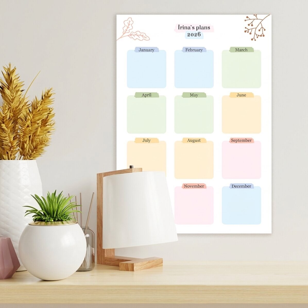Personalised poster - Yearly plan