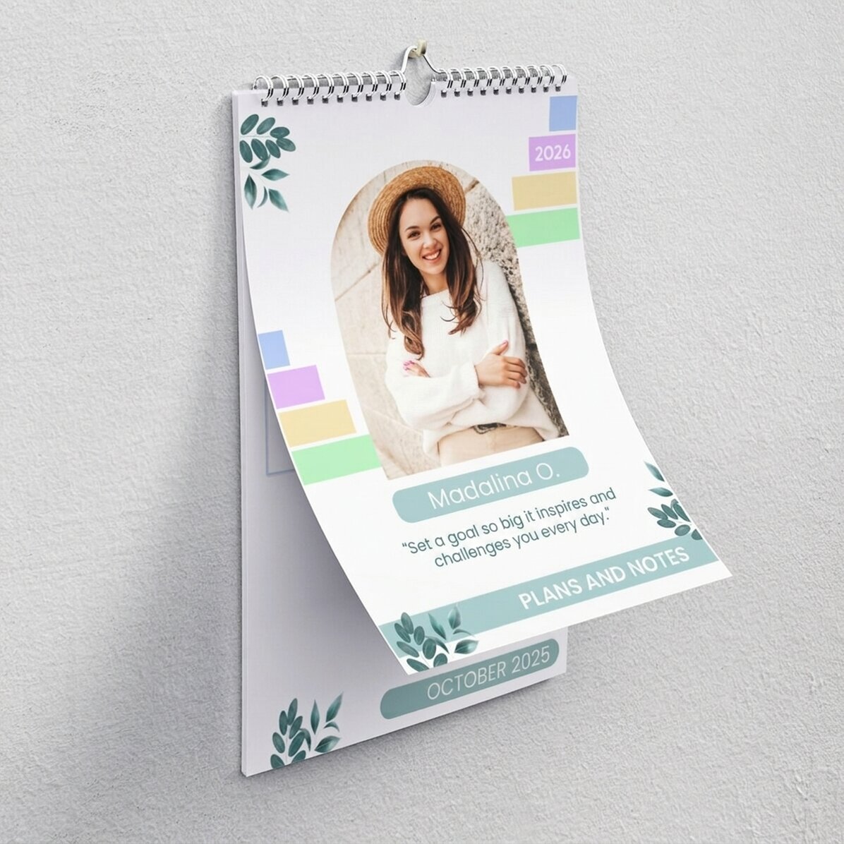 Personalised calendar with a photo and text - Planner
