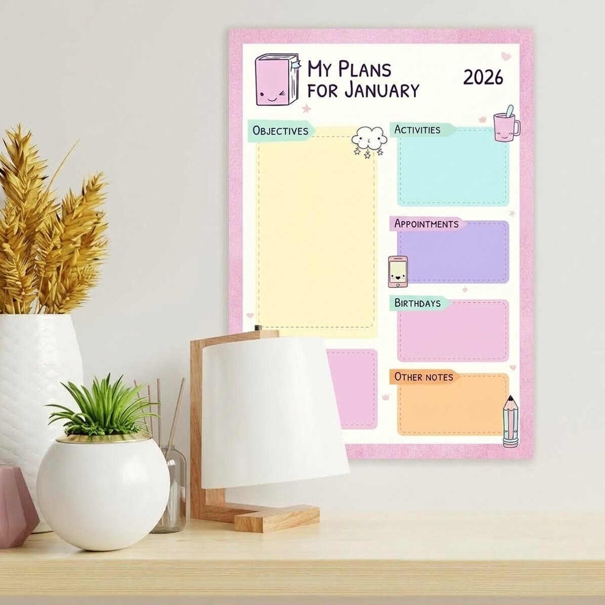 Personalised poster - Pastel planner