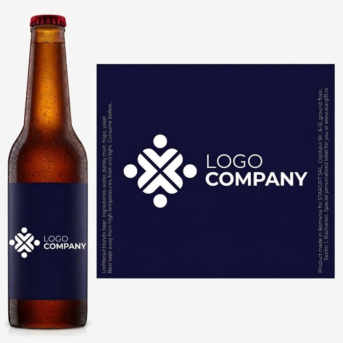 Personalised beer with logo