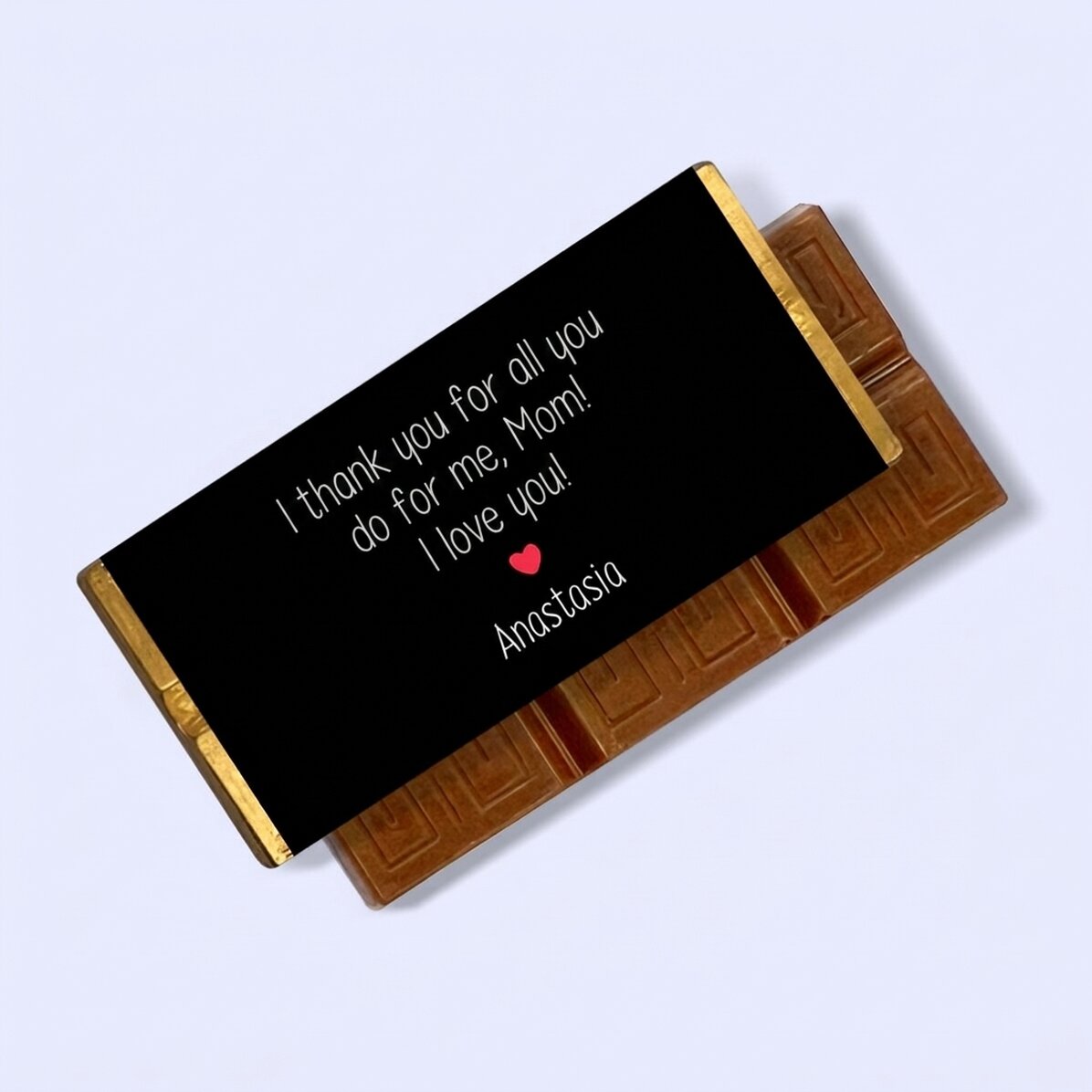 Mini chocolate bar personalised with text