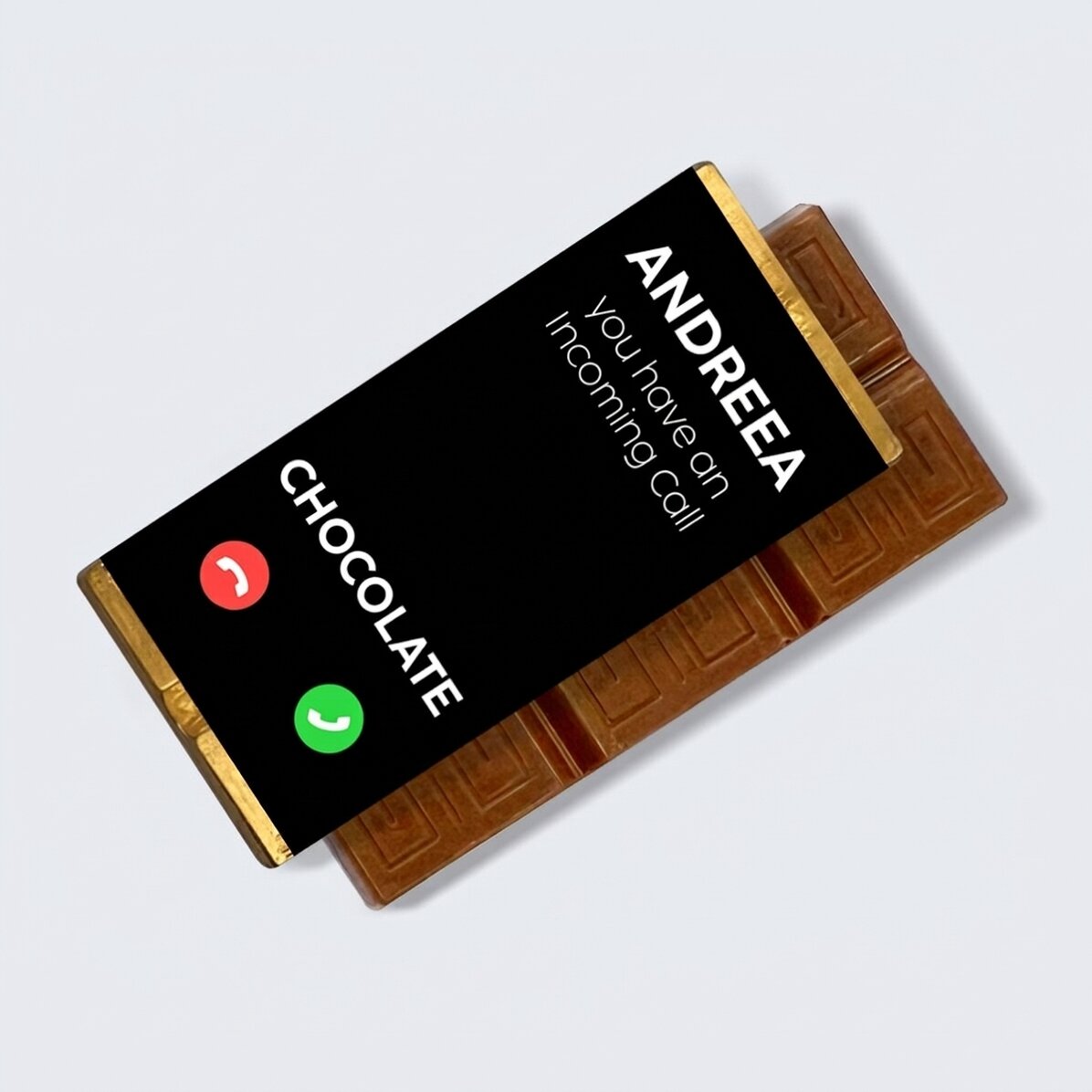 Mini chocolate bar personalised with a message - Incomig call