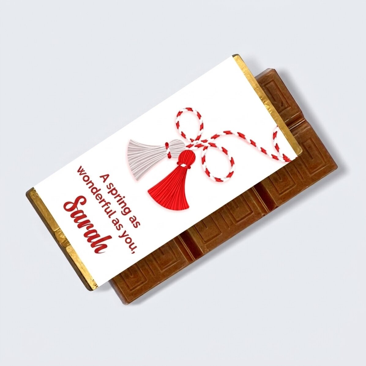 Mini chocolate bar personalised with a message