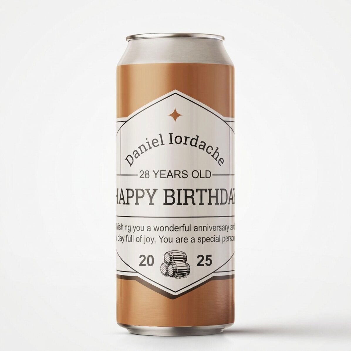 Personalised beer can with text - Classic beer