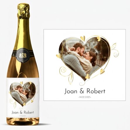 Personalised sparkling wine with photo and message - Love