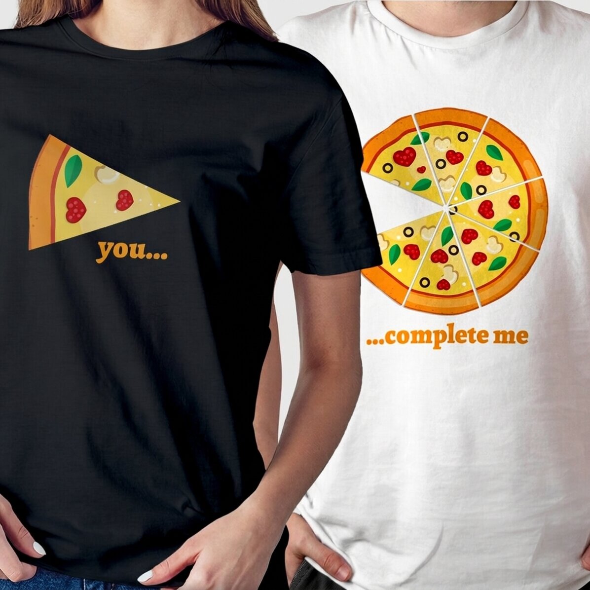 Custom cotton T-shirt with text - Pizza