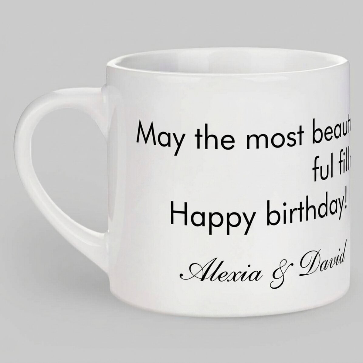 Personalised espresso cup with text - Message for your loved ones
