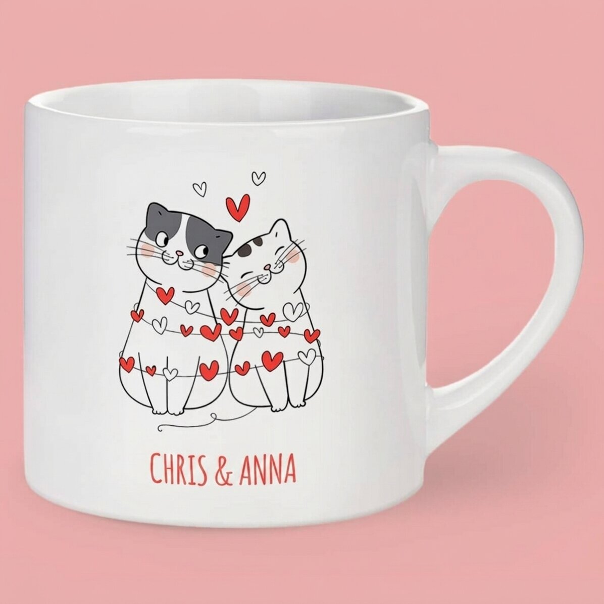 Personalised espresso cup with a message - Kittens