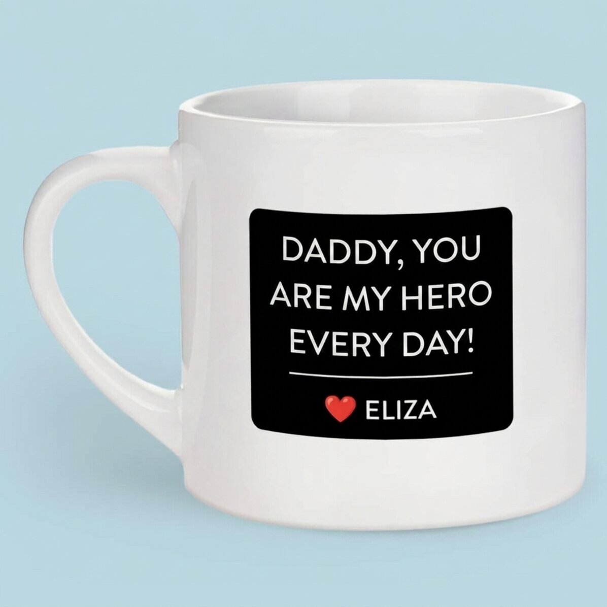 Personalised espresso cup with text and photo - My hero