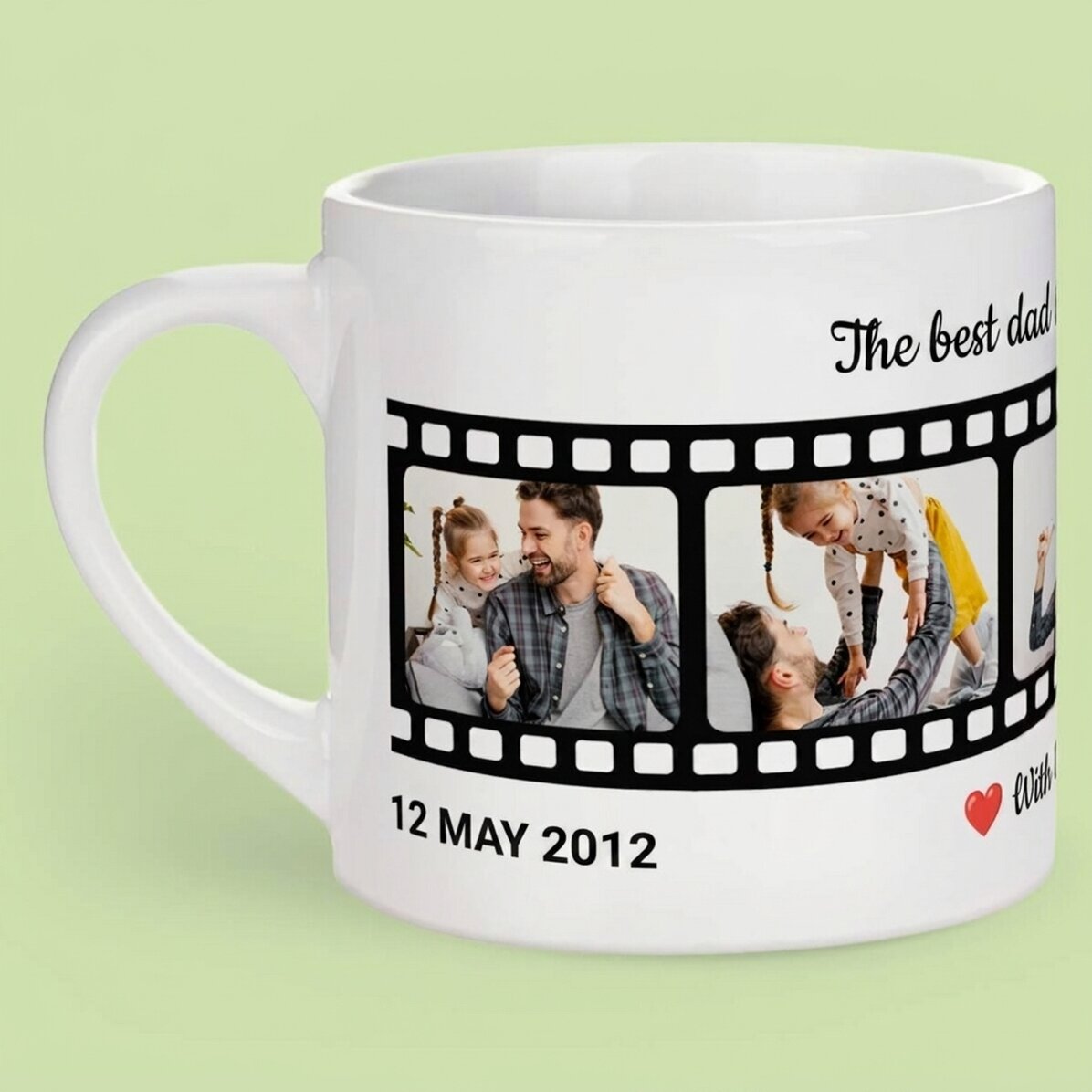 Personalised espresso cup with text and 5 photos - Your most cherished memories