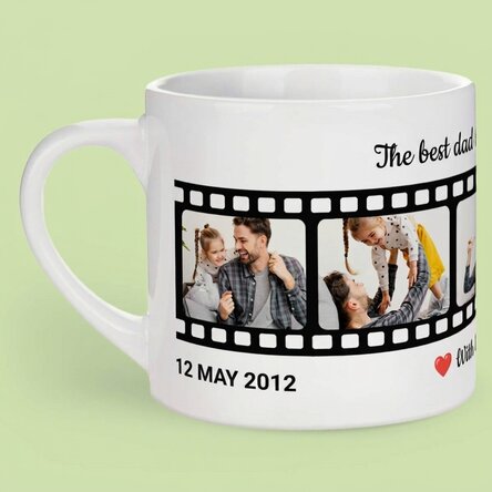 Personalised espresso cup with text and 5 photos - Your most cherished memories