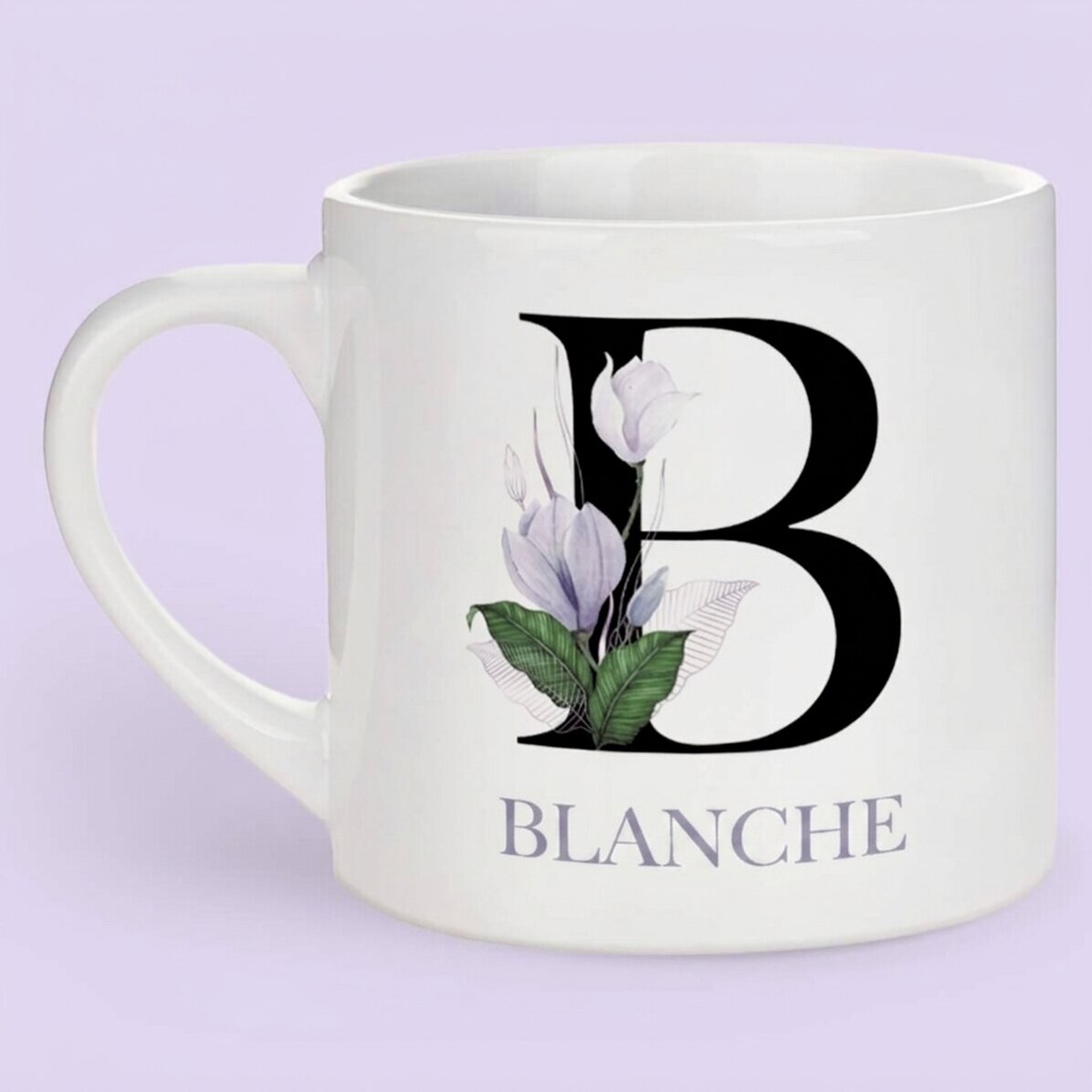 Personalised espresso cup with initial and name