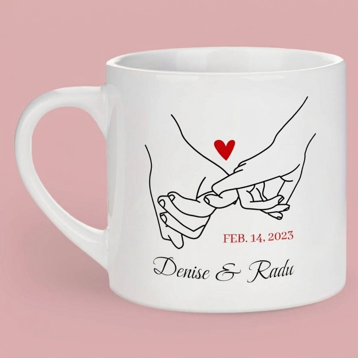 Personalised espresso cup with text and a photo - Promise