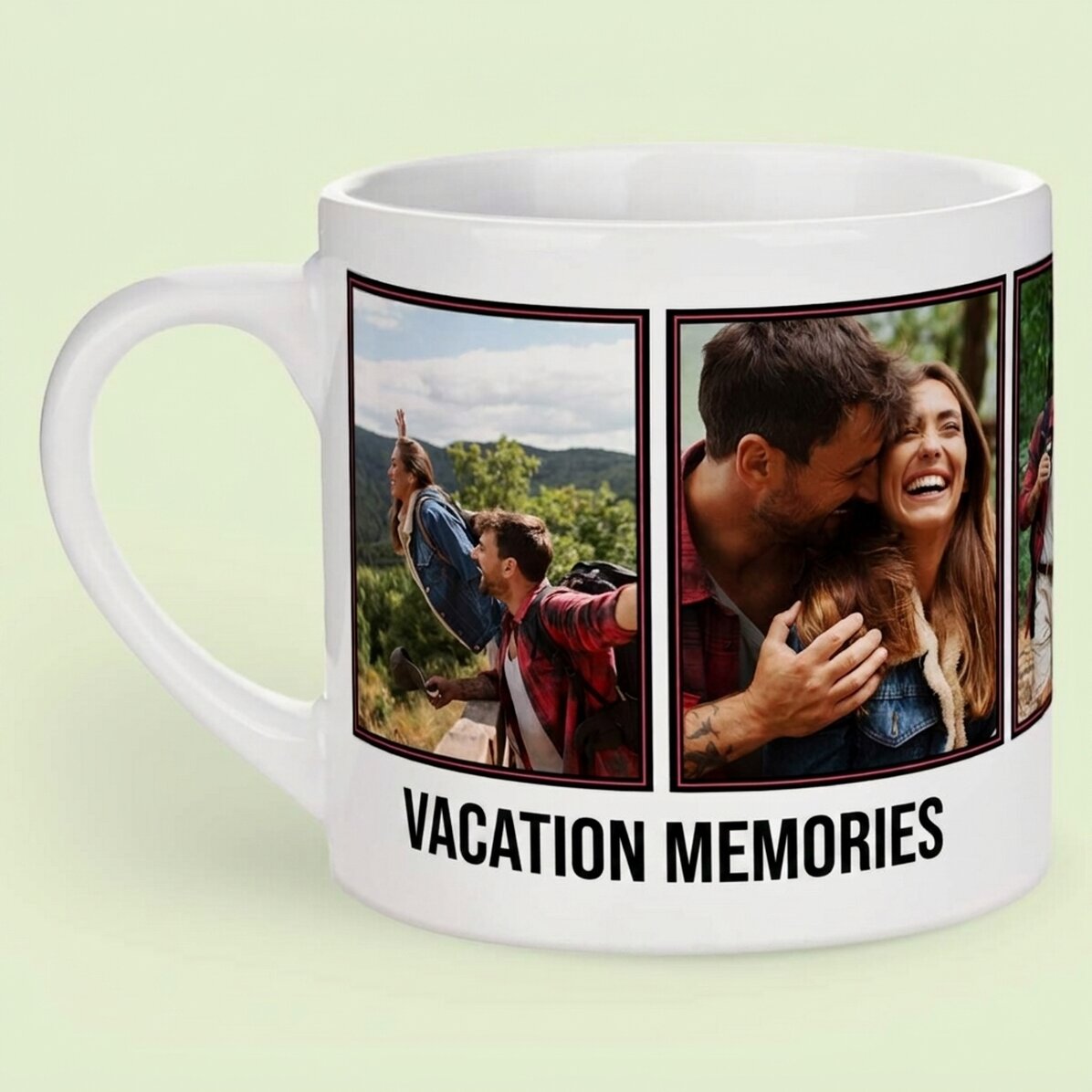 Personalised espresso mug with 5 photos and text - Memories