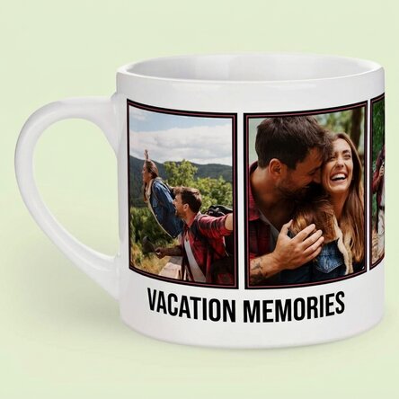 Personalised espresso mug with 5 photos and text - Memories