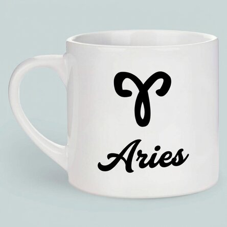 Personalised espresso cup with photo and text - Zodiac sign