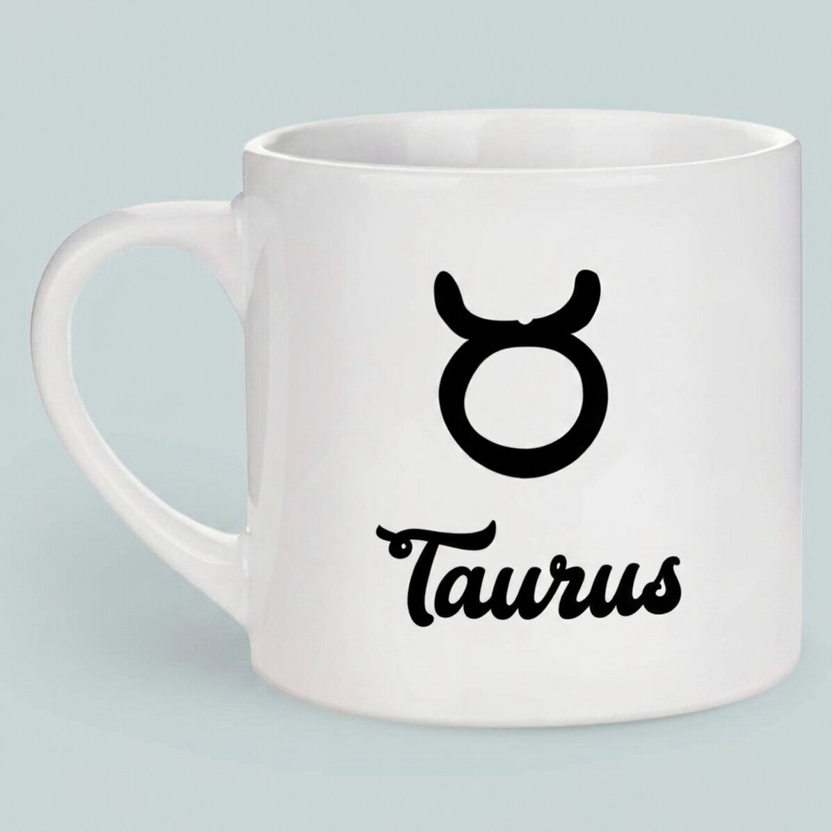 Personalised espresso cup with photo and text - Taurus zodiac sign