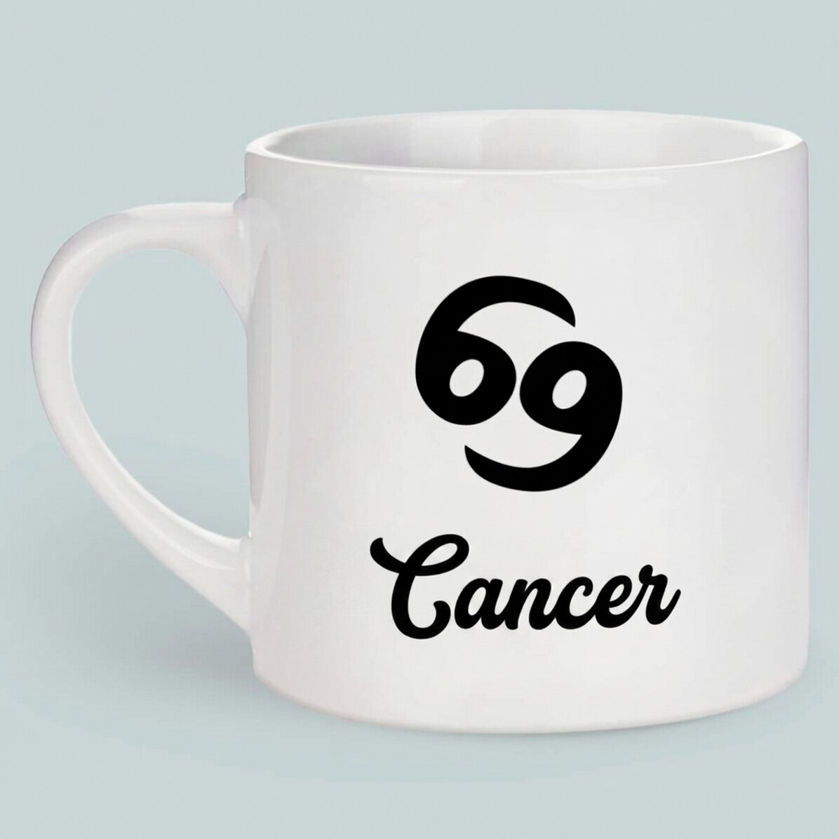 Personalised espresso cup with photo and text - Cancer zodiac sign