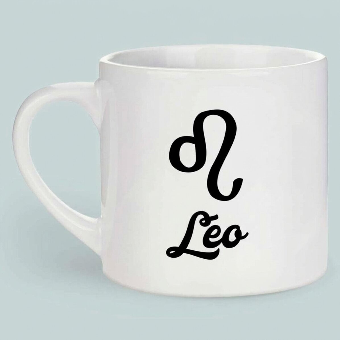Personalised espresso cup with photo and text - Leo zodiac sign