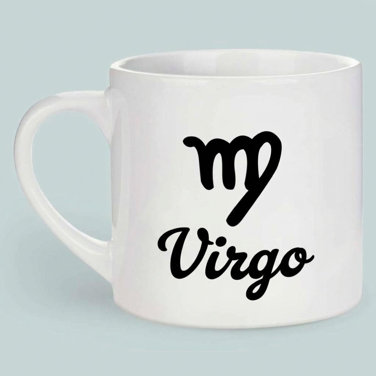Personalised espresso cup with photo and text - Virgo zodiac sign