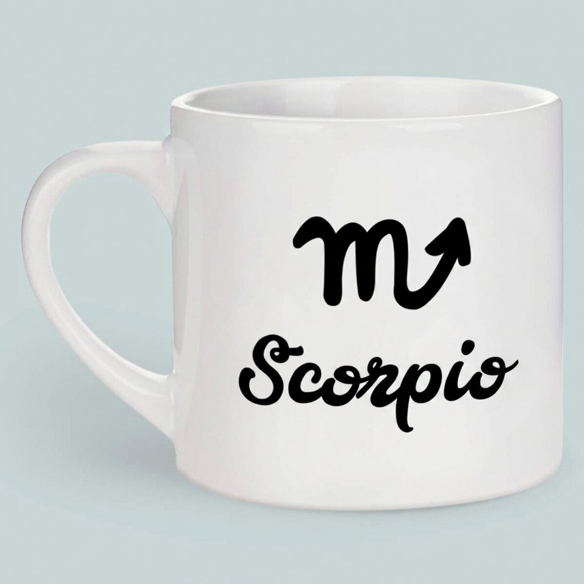 Personalised espresso cup with photo and text - Scorpio zodiac sign
