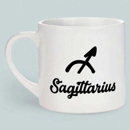 Personalised espresso cup with photo and text - Sagittarius