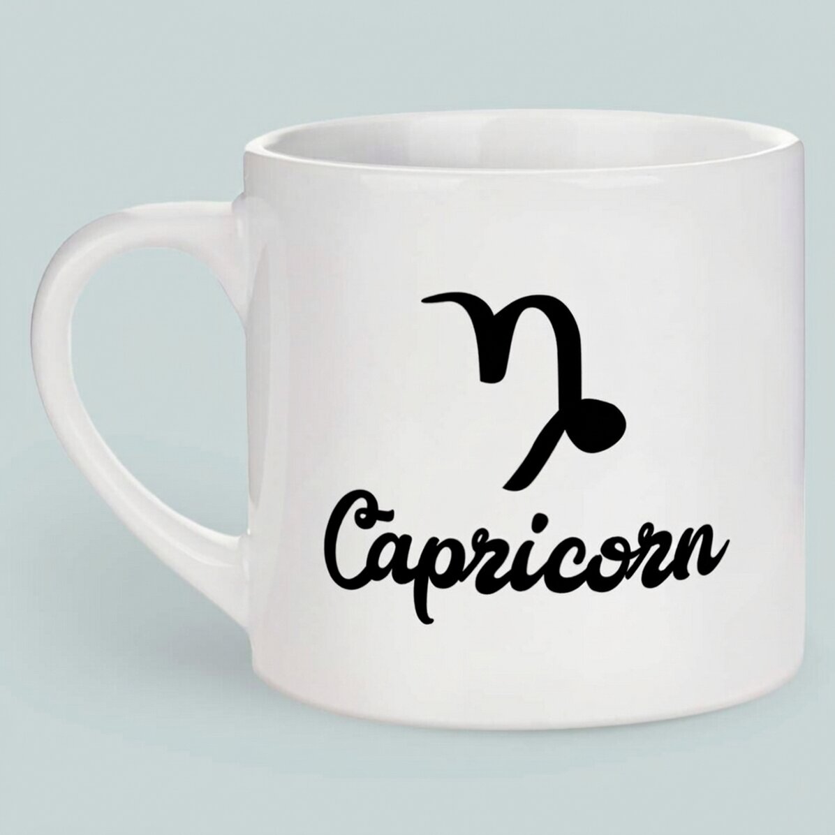 Personalised espresso cup with photo and text - Capricorn zodiac sign