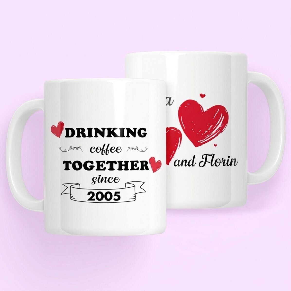 Personalised mug with text - Drinking together