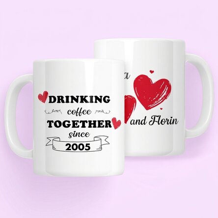 Personalised mug with text - Drinking together