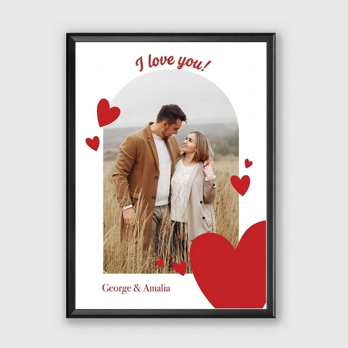 Personalised picture frame with a photo and message - Happy Valentine