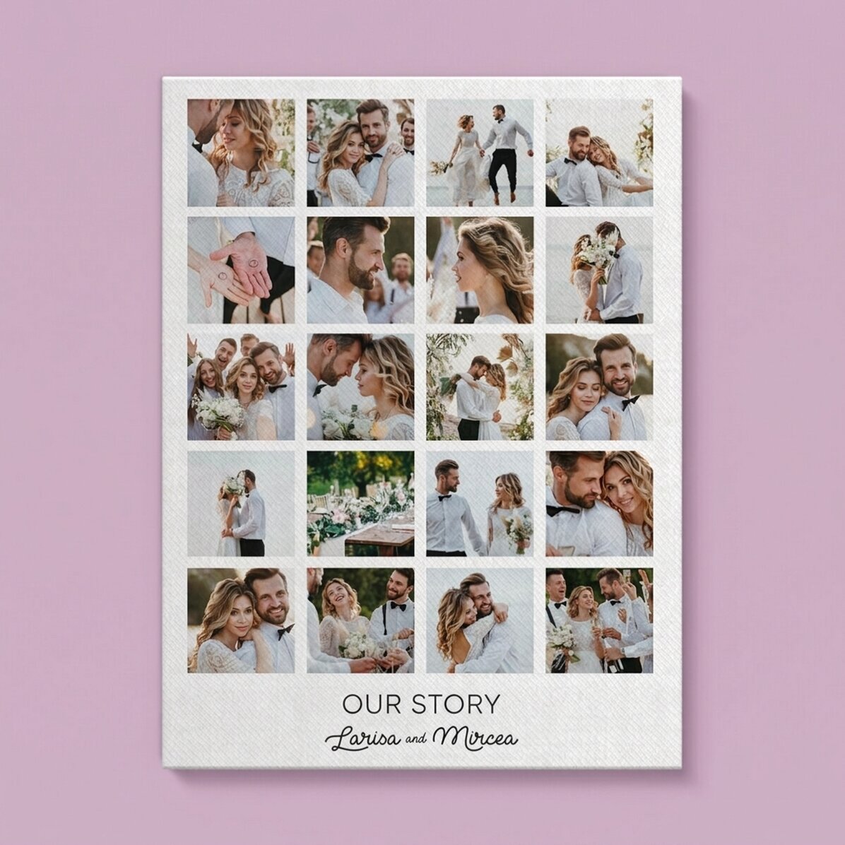 Personalised canvas print with 20 photos