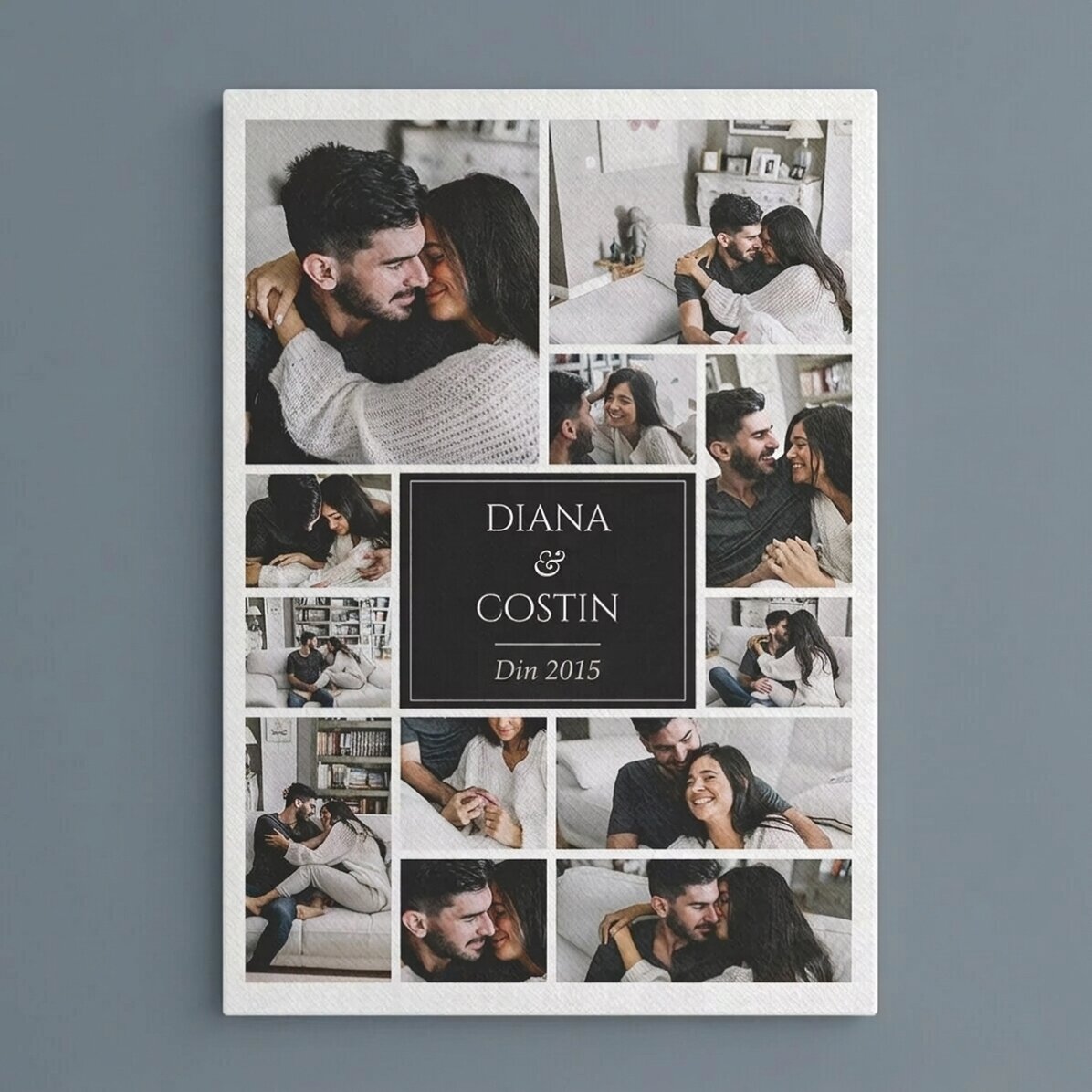 Personalised canvas print with 12 photos