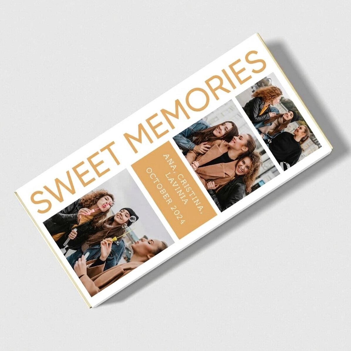 Personalised chocolate with 5 photos and message - Sweet Memories