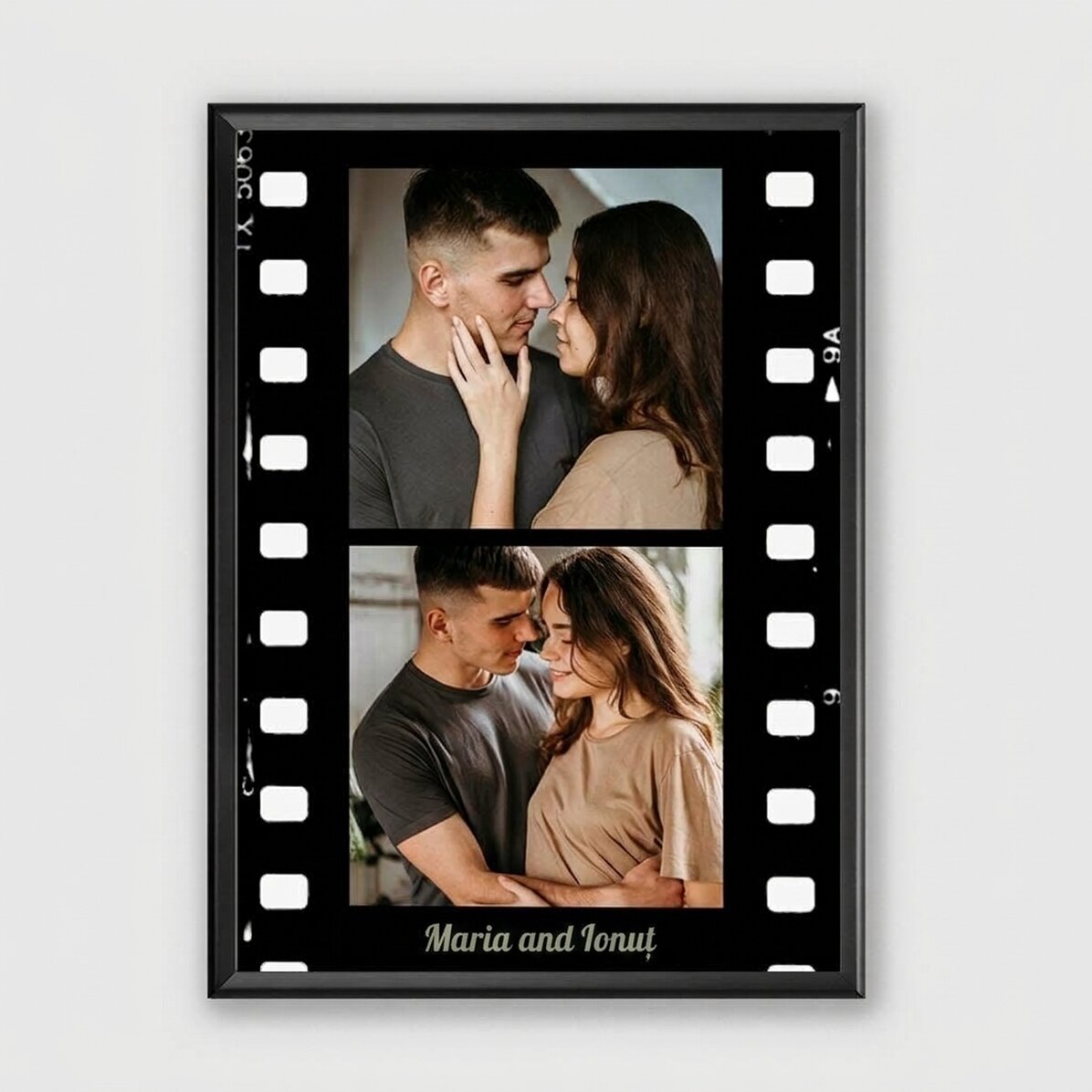 Personalised canvas with 2 photos and text - Film